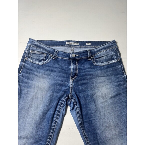 BKE Buckle Womens Payton Jeans 29L Mid-Rise Straight Leg Blue Denim - Picture 3 of 6